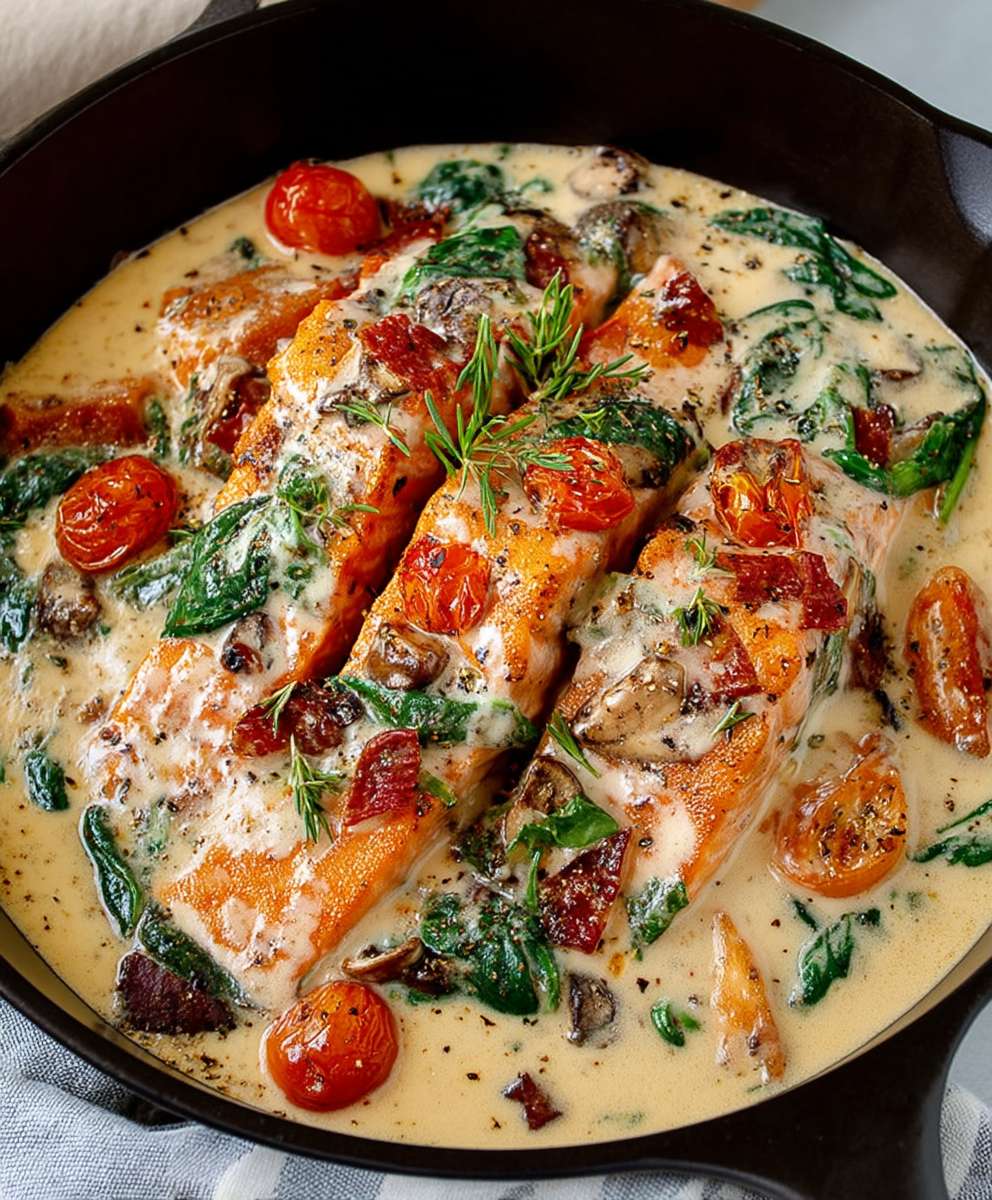 Tuscan Salmon Creamy Sauce