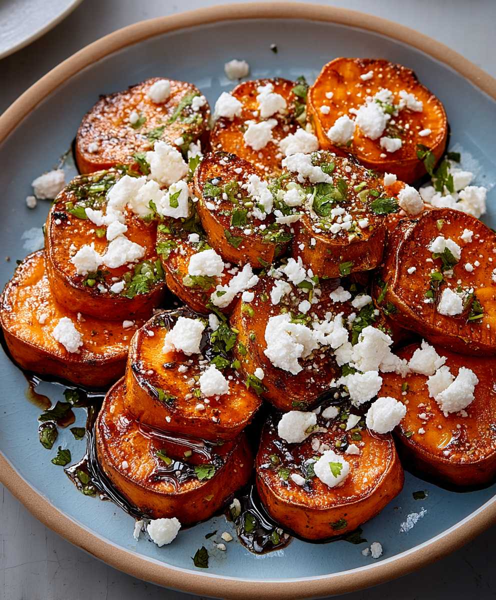 Honey Feta Sweet Potato Rounds