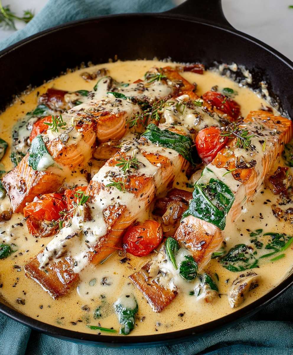 Tuscan Salmon Creamy Sauce