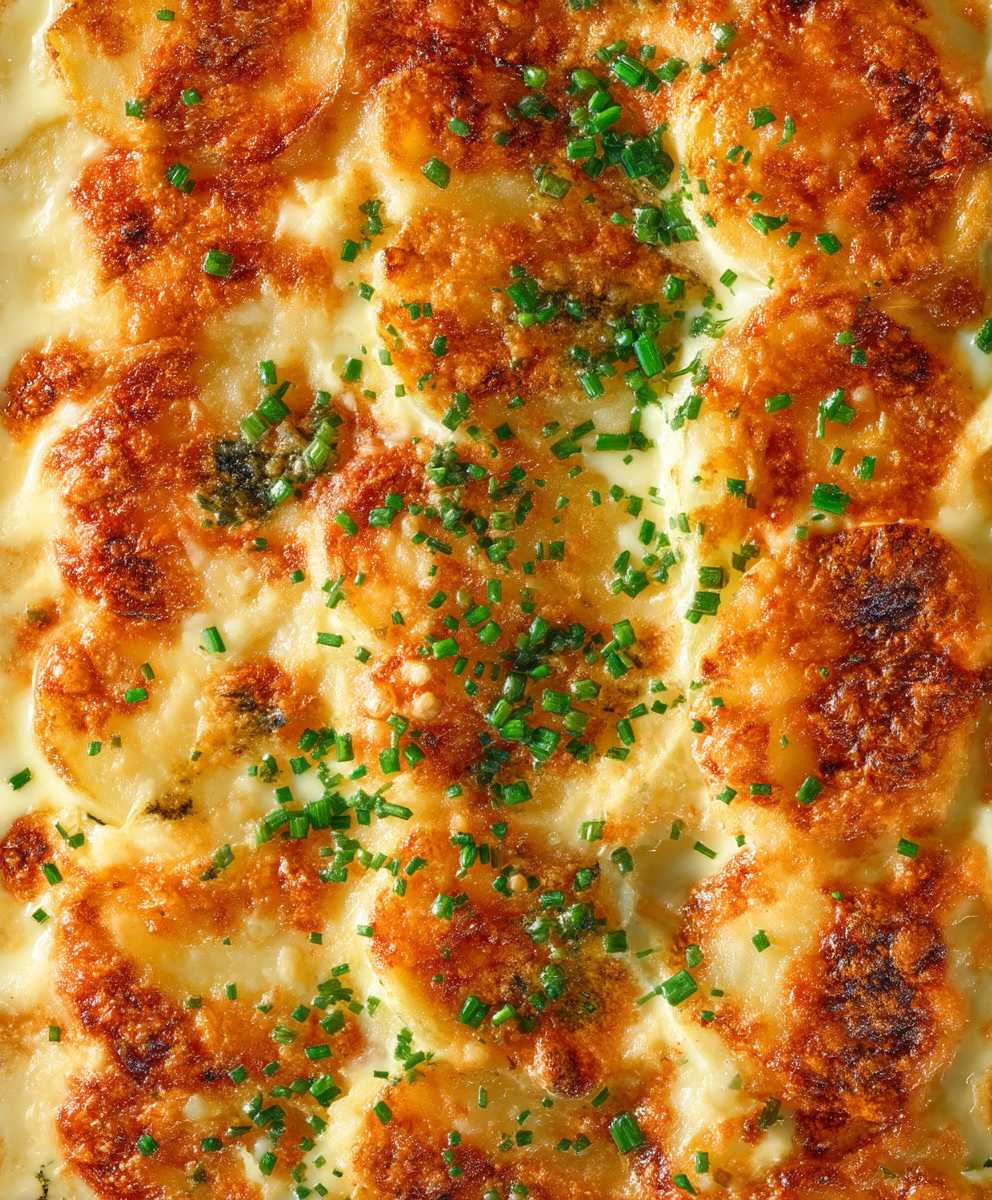 Roasted Garlic Potatoes Gratin