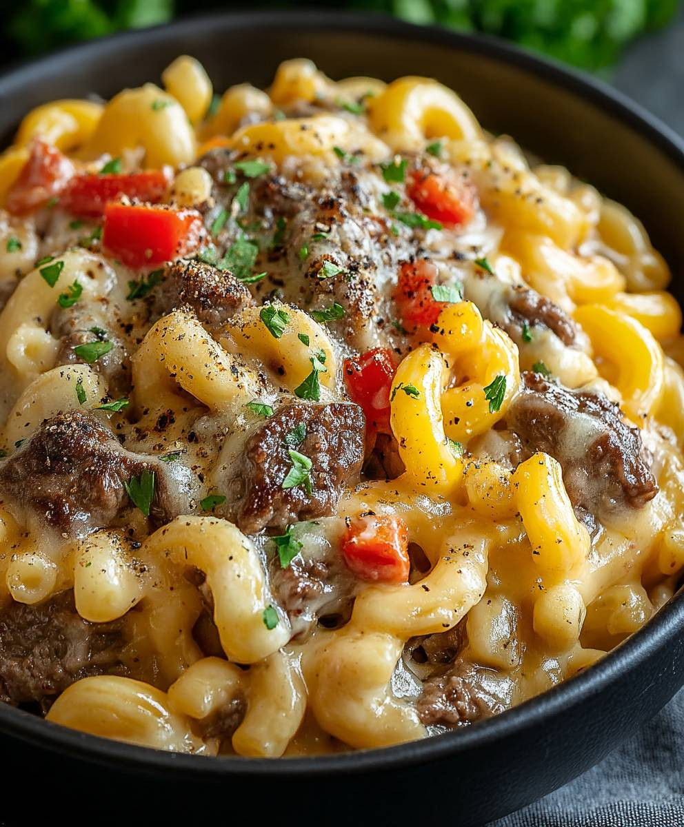 Philly Cheesesteak Mac and Cheese
