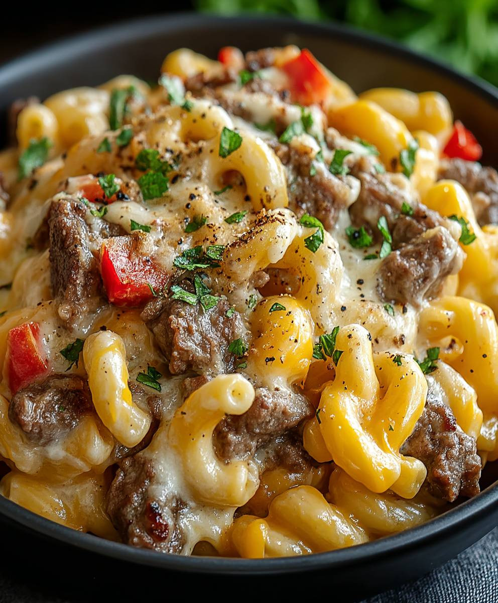 Philly Cheesesteak Mac and Cheese