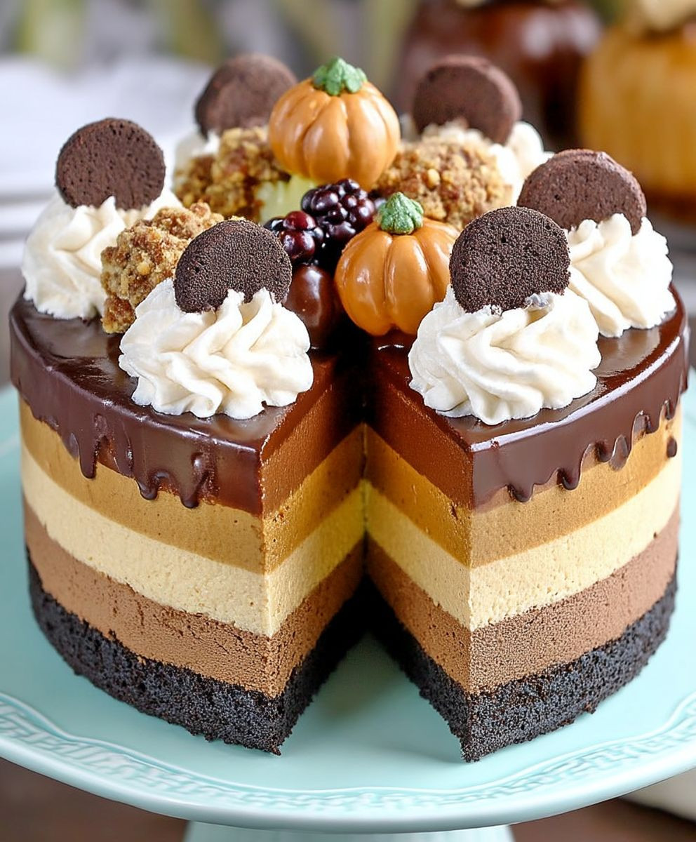 Pumpkin Chocolate Mousse Cake