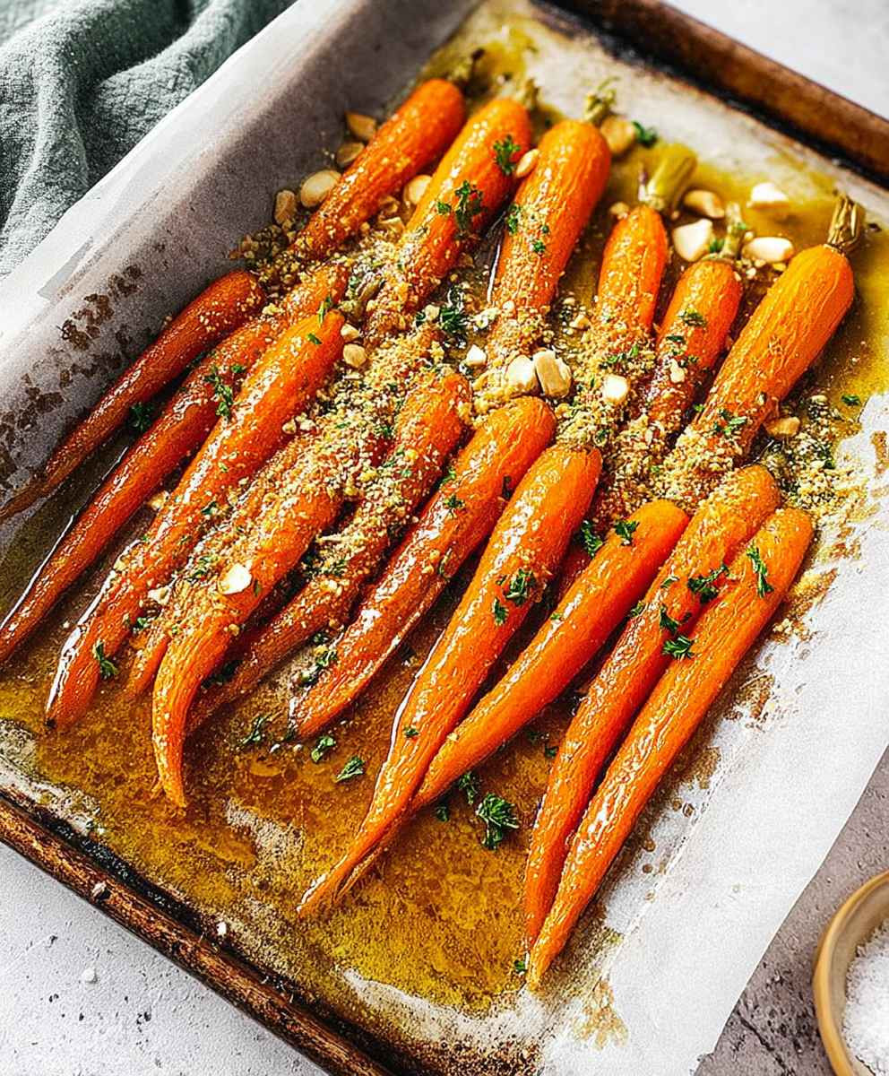 Tahini maple glazed carrots