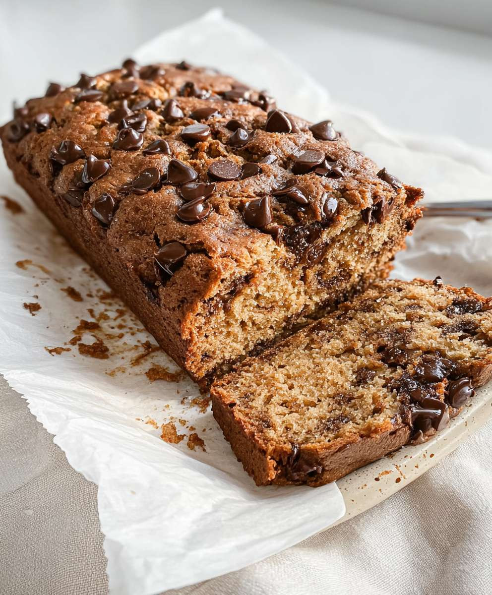 Healthier Chocolate Chip Banana Bread