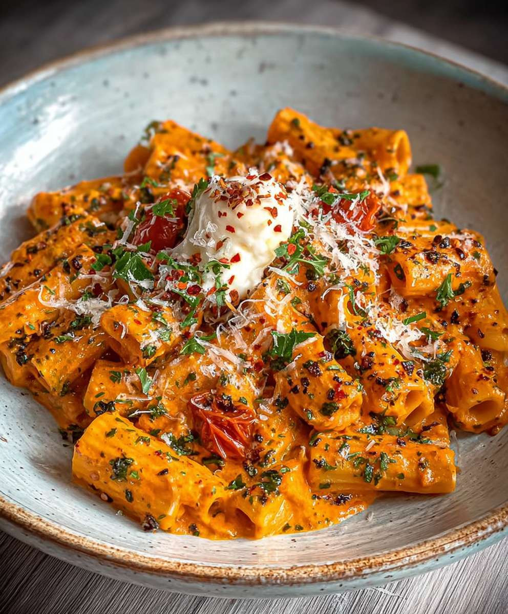 Creamy tomato garlic pasta