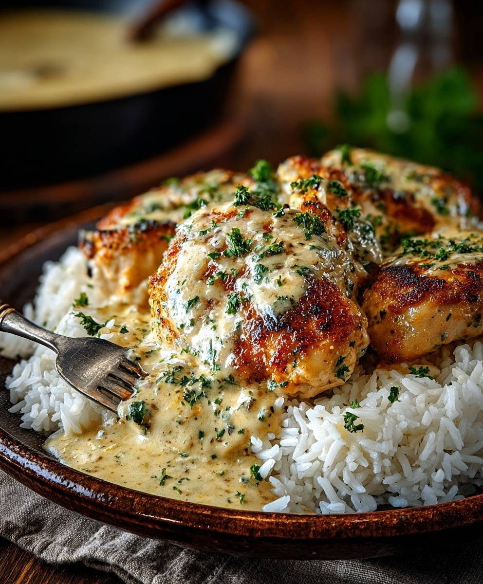 Creamy Smothered Chicken and Rice