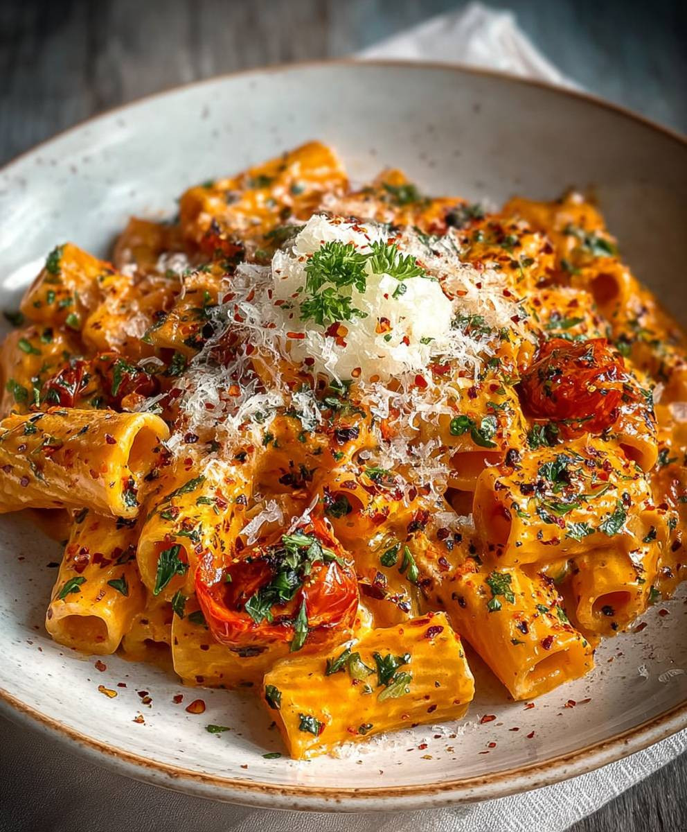 Creamy tomato garlic pasta