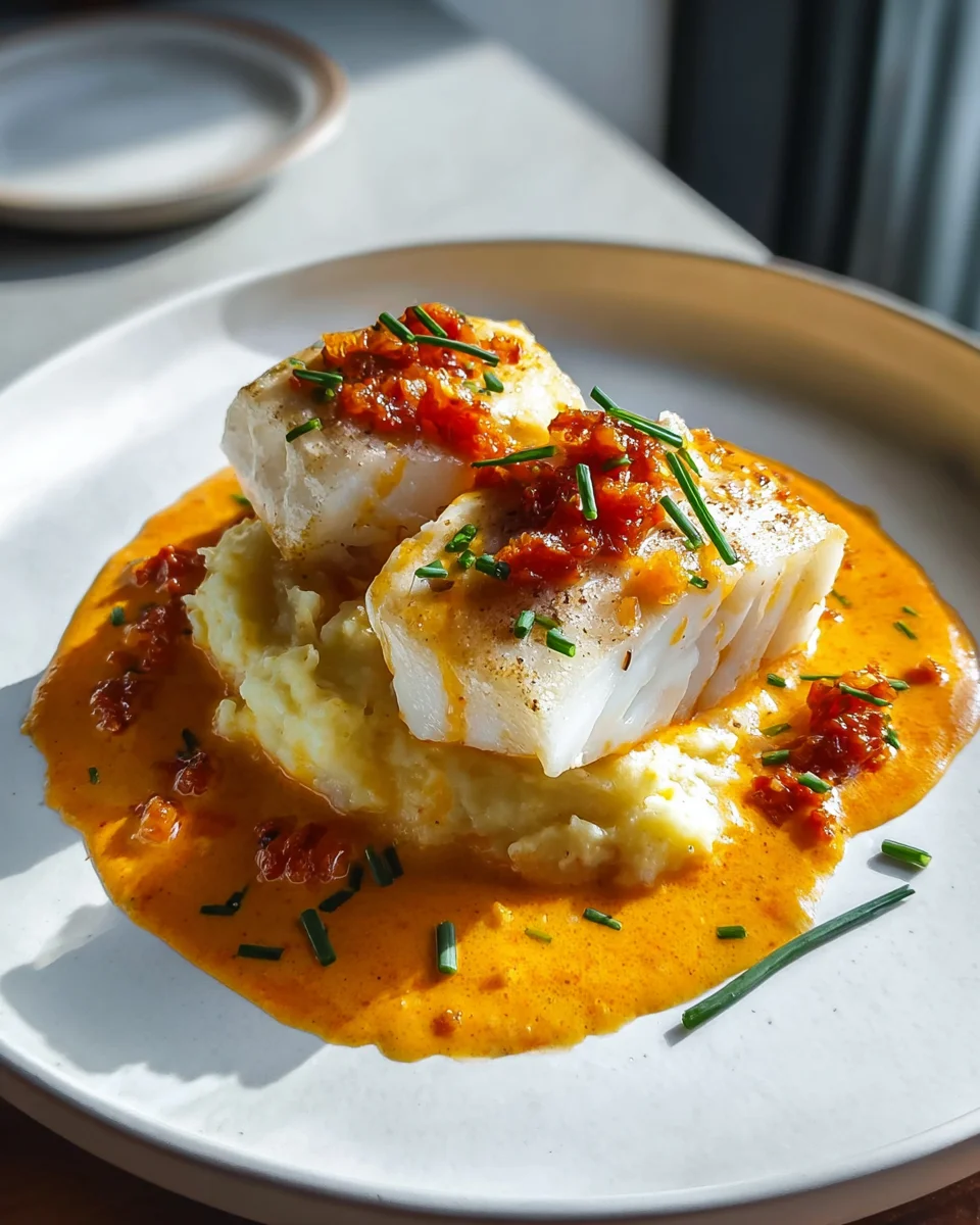 Creamy Cod with Beef Chorizo and Mashed Potatoes Recipe