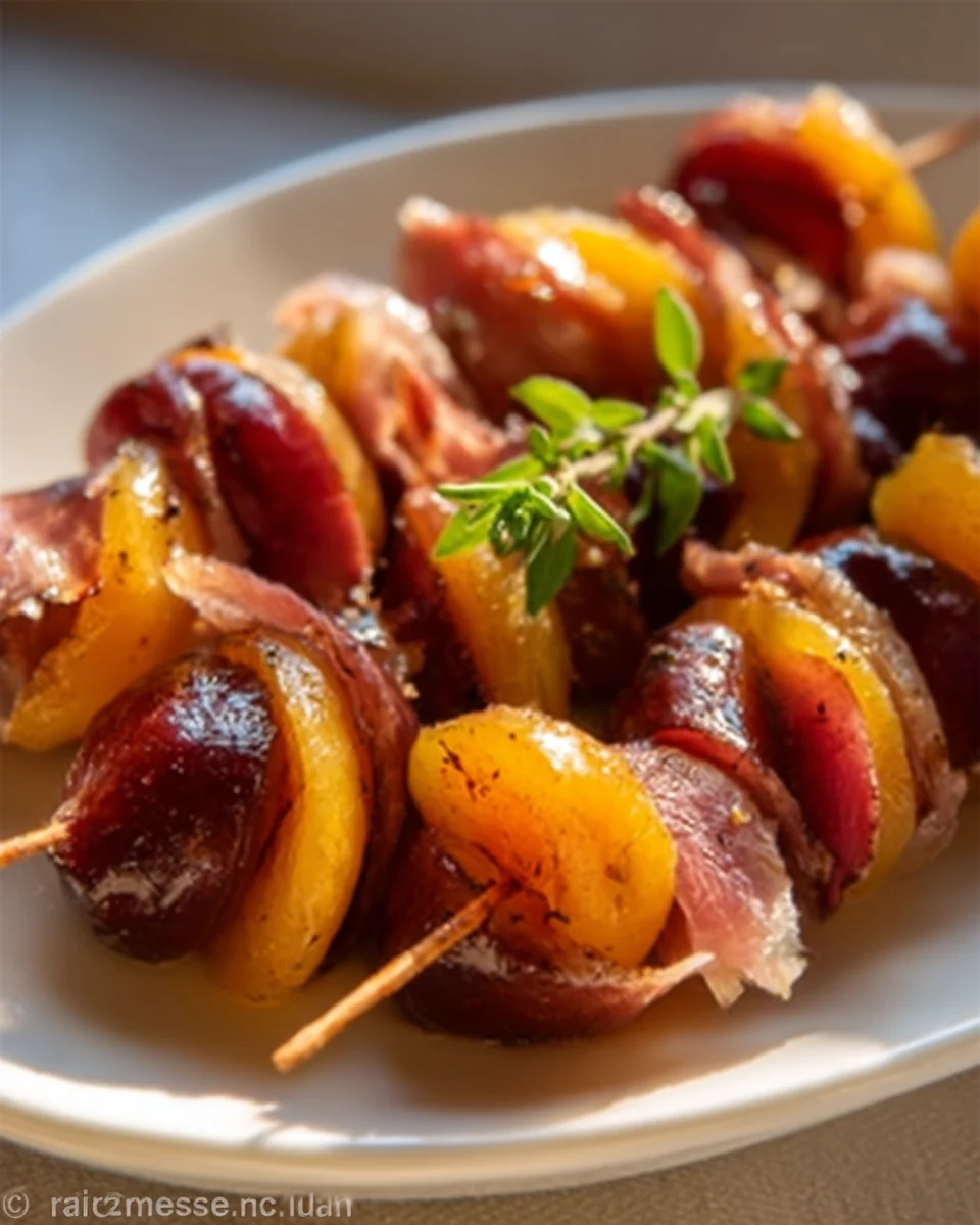 Mini Duck Magret and Apricot Skewers Recipe by Laure