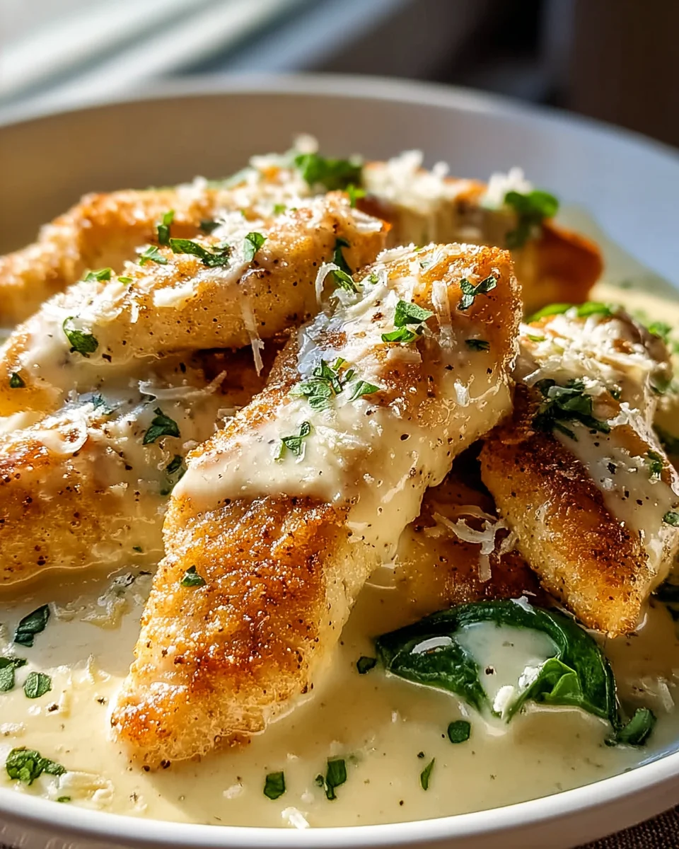Creamy Parmesan Chicken Strips Recipe - Easy and Delicious!