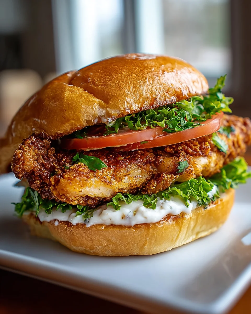 Cajun Crispy Chicken Sandwich with Zesty Garlic Aioli Recipe