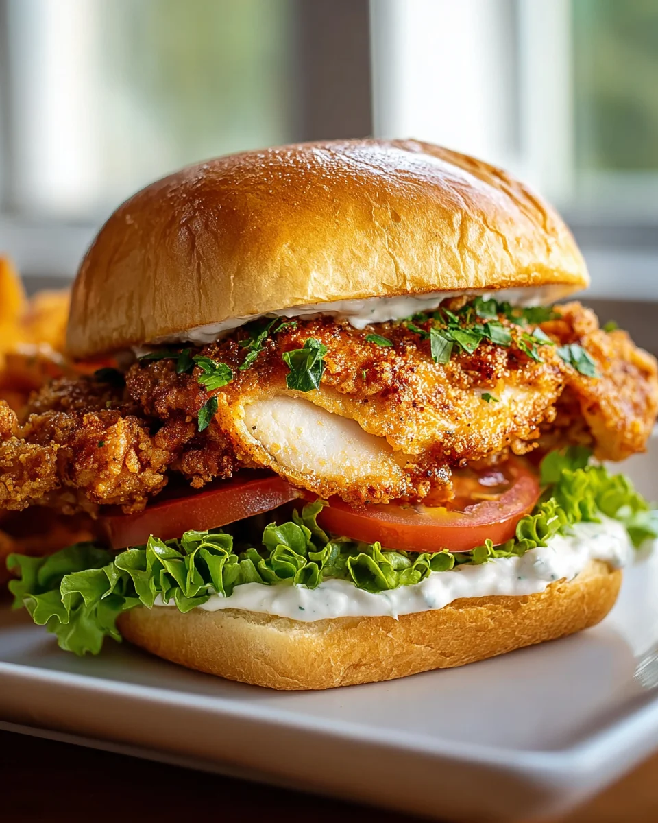 Cajun Crispy Chicken Sandwich with Zesty Garlic Aioli Recipe