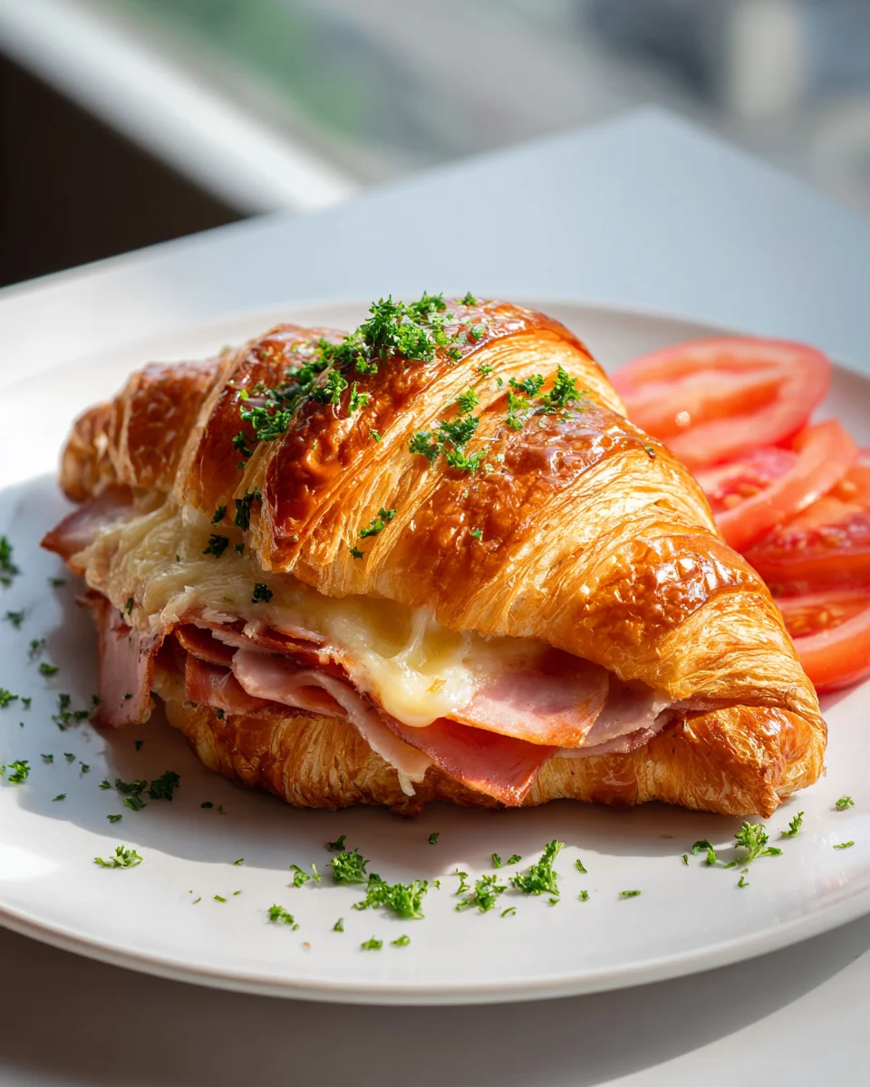 Delicious Beef Ham Cheese Croissant Sandwiches Recipe